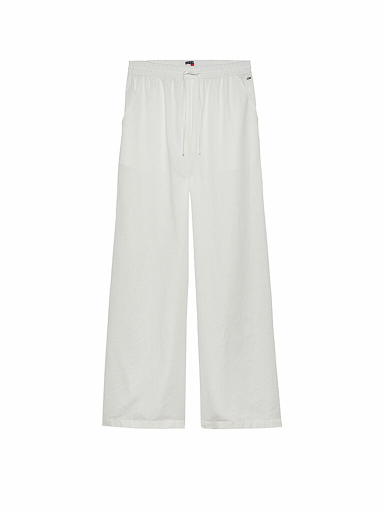 TOMMY JEANS Hose Wide Leg weiss | L von Tommy Jeans