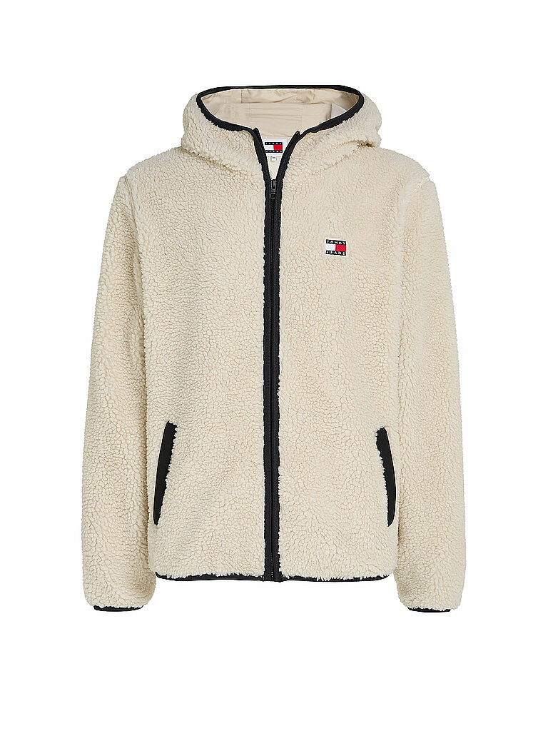 TOMMY JEANS Jacke in Felloptik beige | L von Tommy Jeans