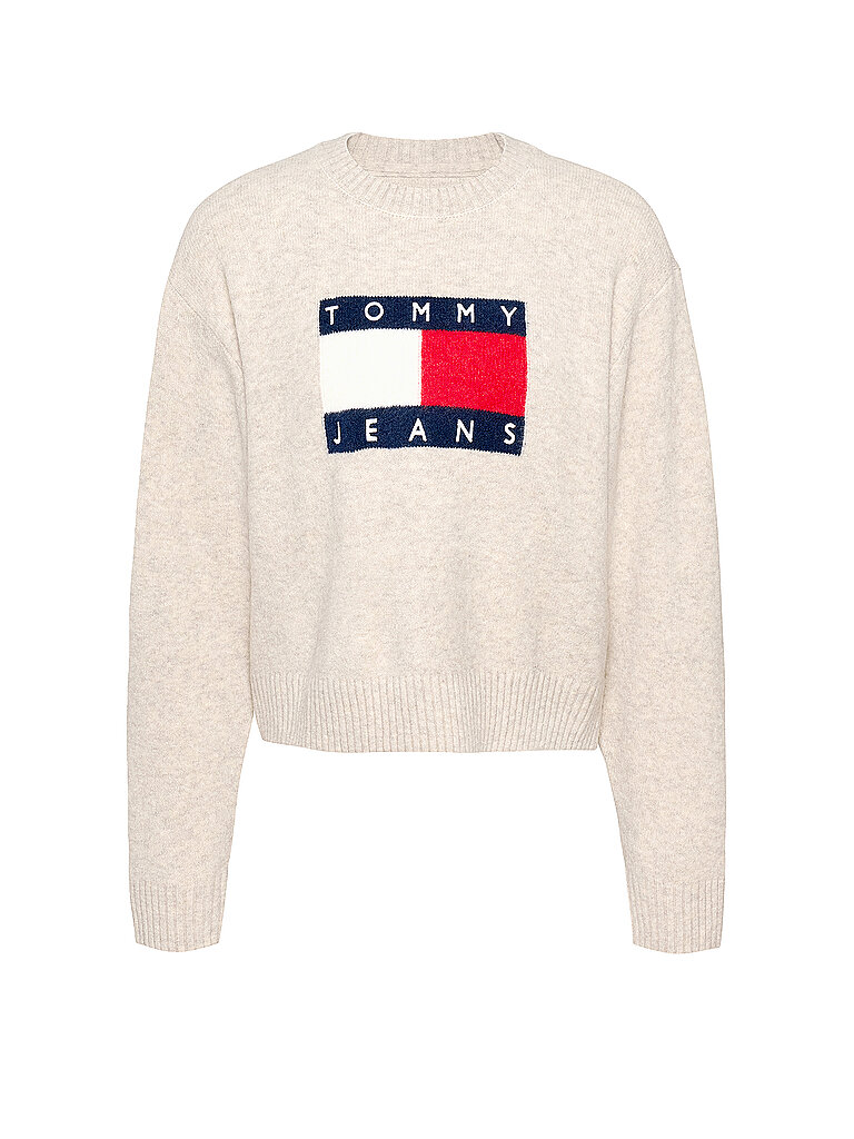 TOMMY JEANS Pullover creme | L von Tommy Jeans