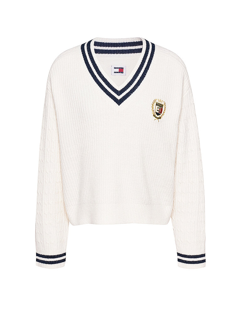 TOMMY JEANS Pullover  weiss | L von Tommy Jeans