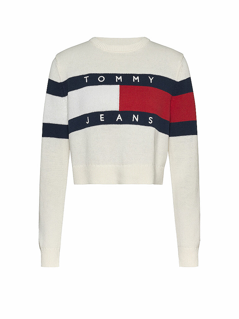 TOMMY JEANS Pullover  weiss | L von Tommy Jeans