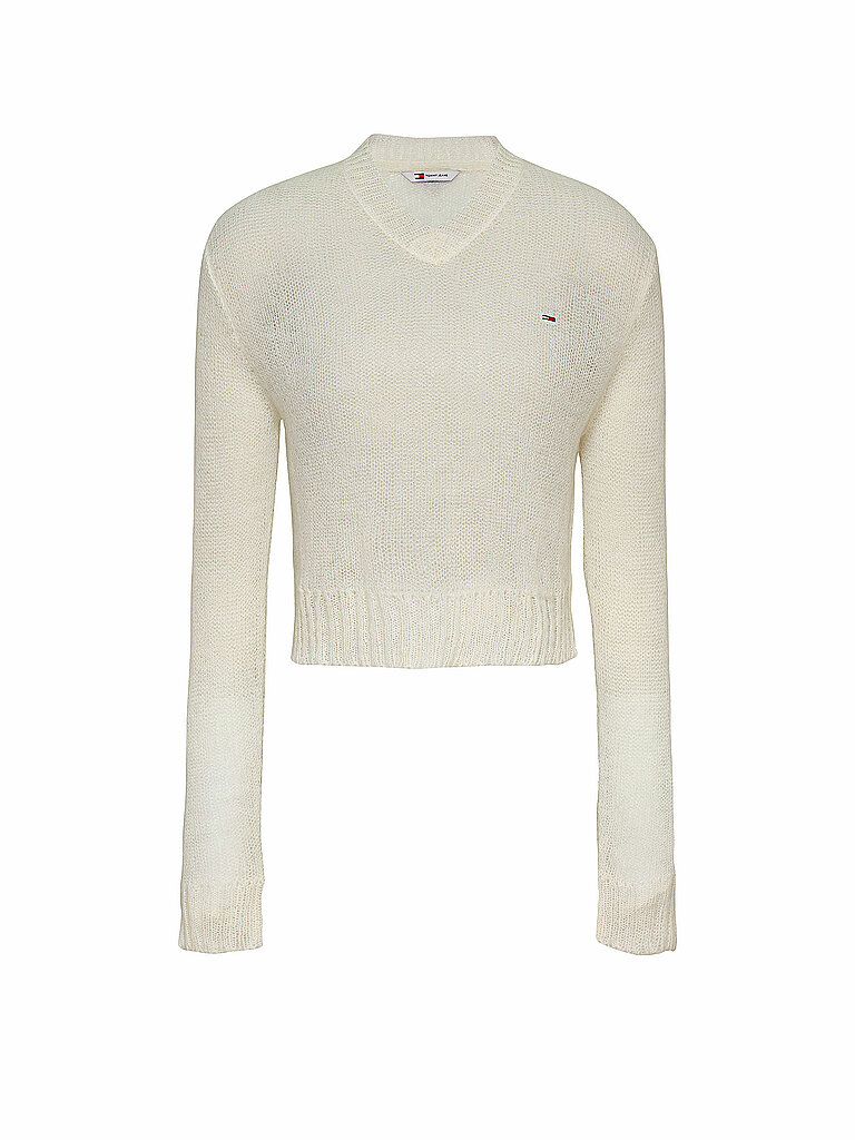 TOMMY JEANS Pullover weiss | L von Tommy Jeans