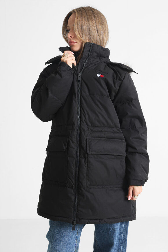 Tommy Jeans Alaska Puffer Daunenmantel | Black | Damen  | L von Tommy Jeans