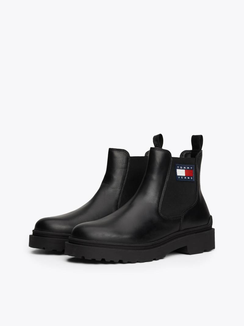 Tommy Jeans Chelseaboots »TJM LEATHER CHELSEA BOOT«, Blockabsatz, Businessmode, Schlupfboots, Stiefelette, Weite G von Tommy Jeans