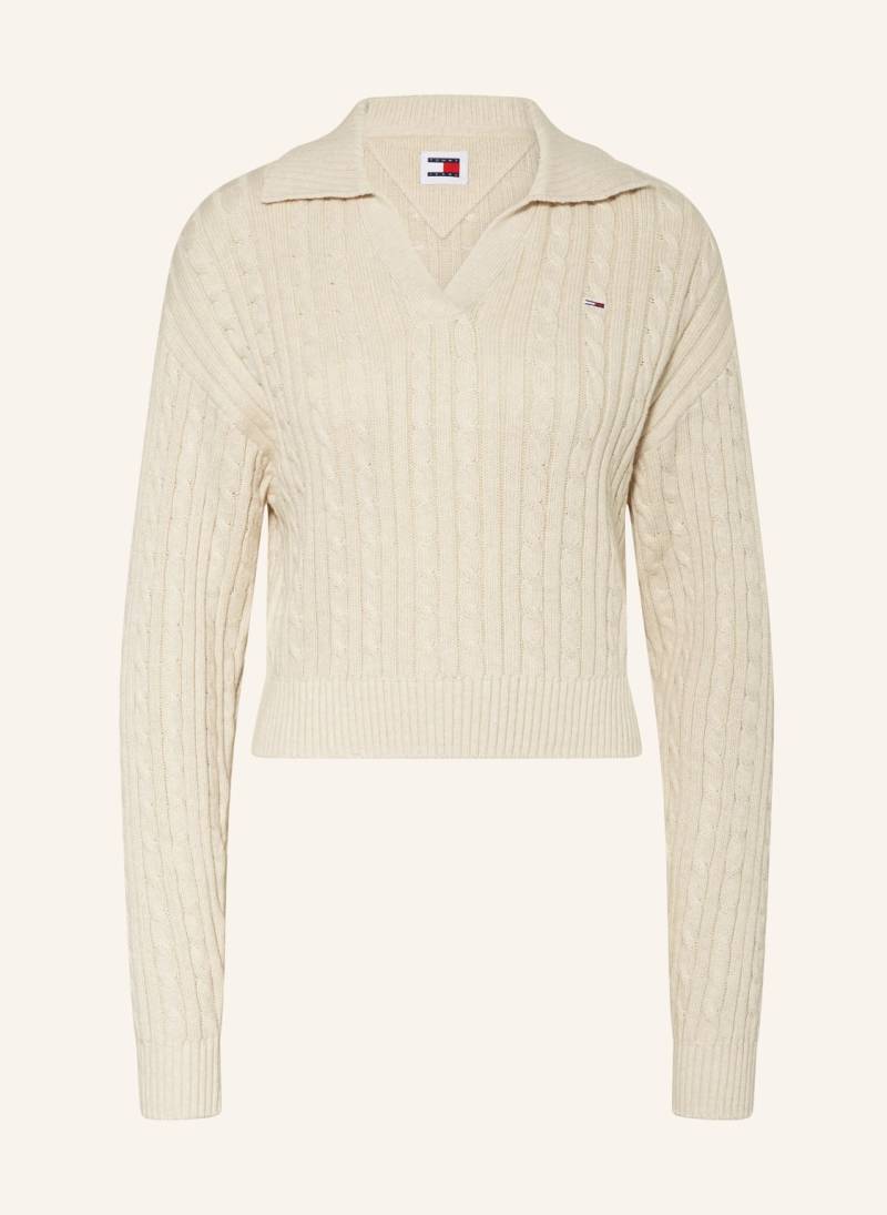 Tommy Jeans Cripped-Pullover weiss von Tommy Jeans