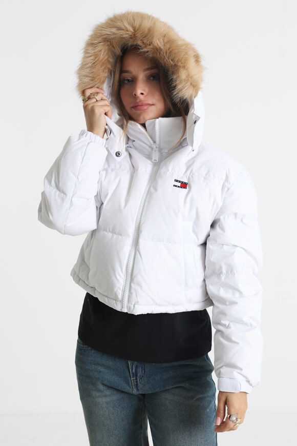 Tommy Jeans Crop Puffer Daunenjacke | White | Damen  | M von Tommy Jeans