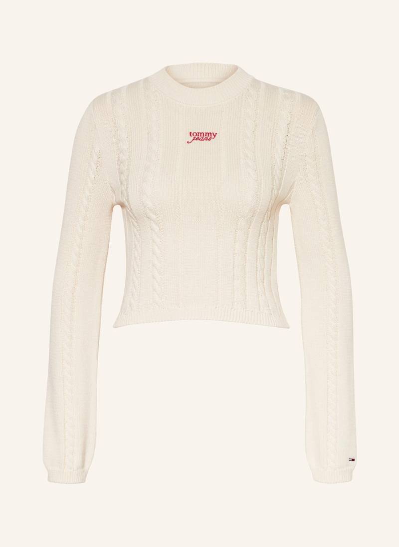 Tommy Jeans Cropped-Pullover weiss von Tommy Jeans