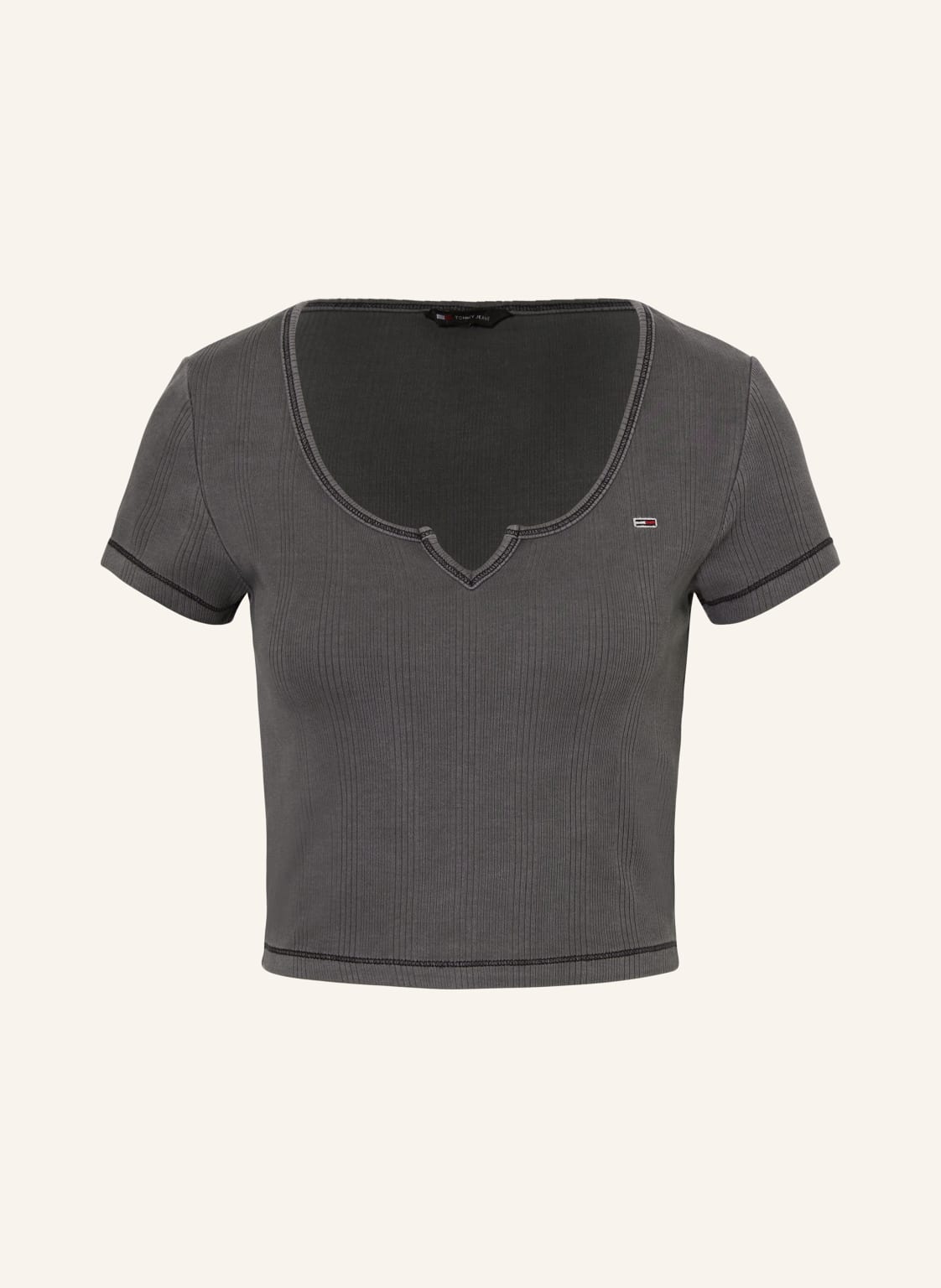 Tommy Jeans Cropped-Shirt grau von Tommy Jeans