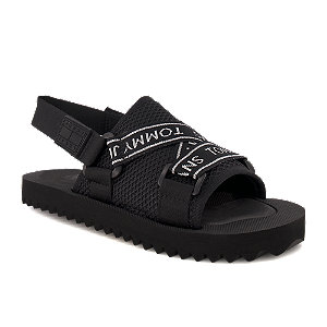 Tommy Jeans Damen Flache Sandalette Schwarz von Tommy Jeans