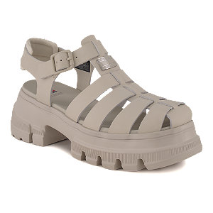 Tommy Jeans Damen Hohe Sandalette Creme von Tommy Jeans