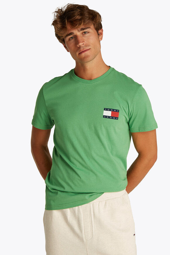 Tommy Jeans Essential Flag T-Shirt | Coastal Green | Herren  | L von Tommy Jeans