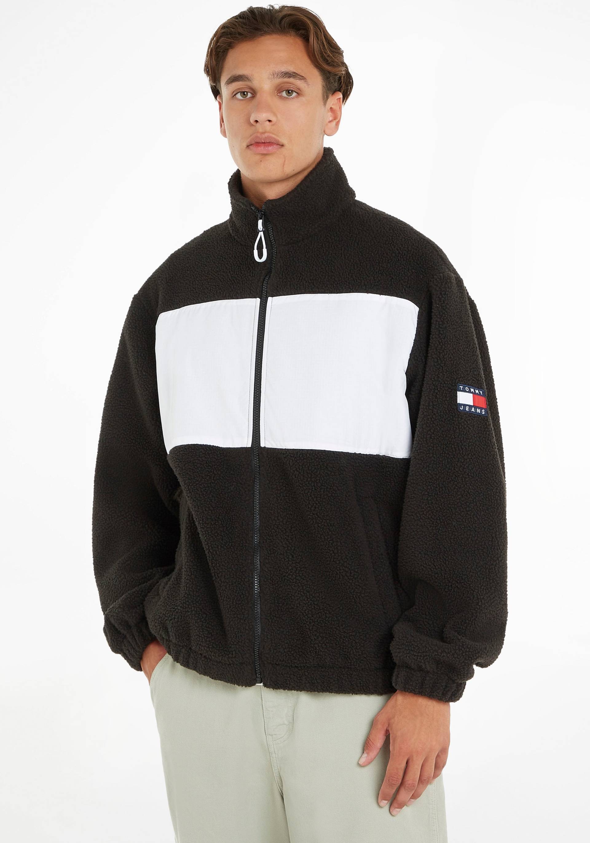 Tommy Jeans Fleecejacke »TJM RLX FABRIC MIX FLEECE JACKET«, mit hohem Stehkragen von Tommy Jeans