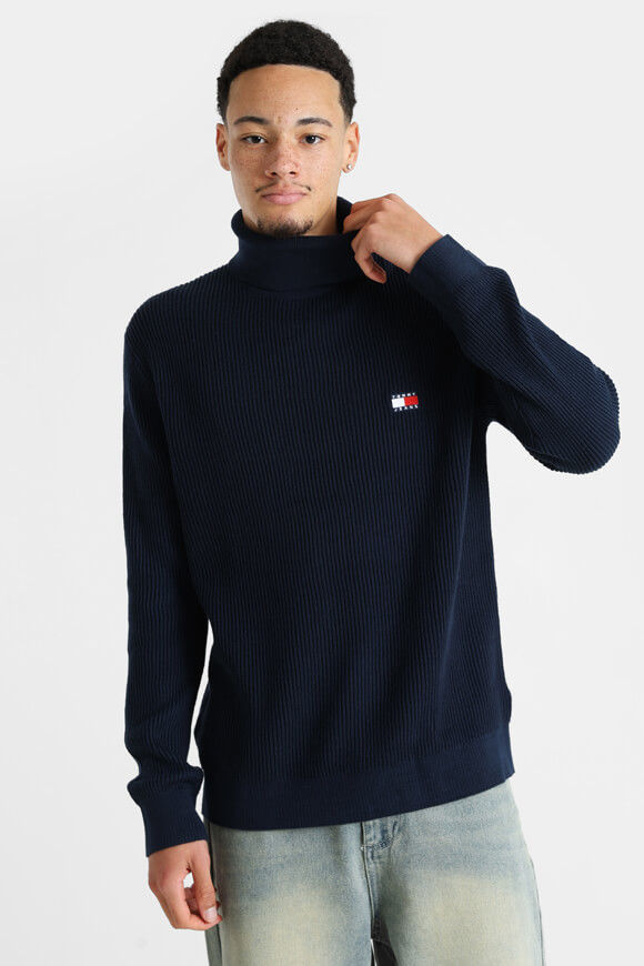 Tommy Jeans Gerippter Strickpullover | Dark Night Navy | Herren  | L von Tommy Jeans