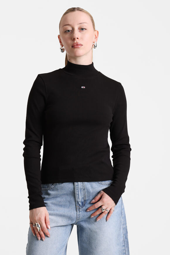 Tommy Jeans Geripptes Langarmshirt | Black | Damen  | L von Tommy Jeans