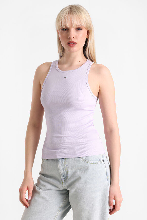 Tommy Jeans Geripptes Tanktop | Lavender Flower | Damen  | M von Tommy Jeans