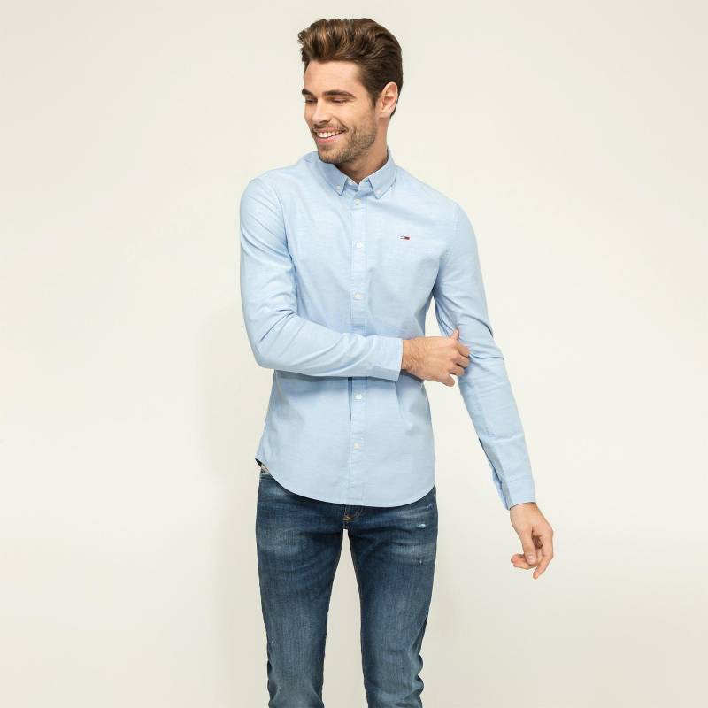 Hemd, Langarm Herren Hellblau M von TOMMY JEANS