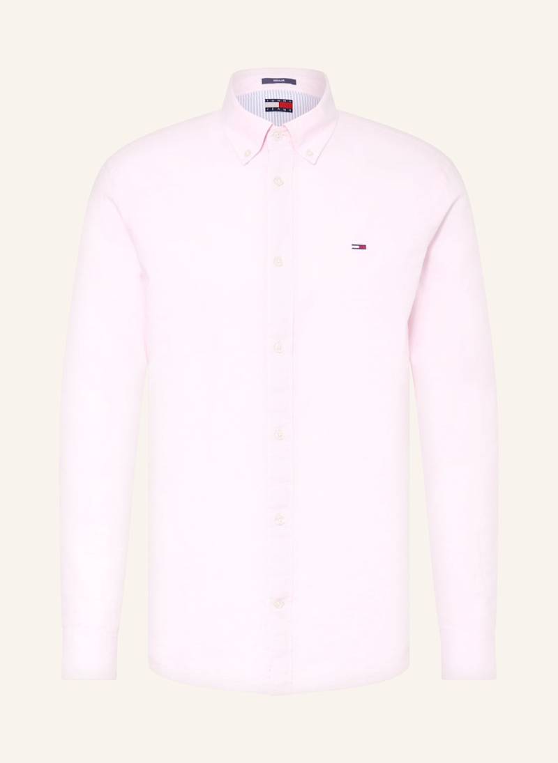 Tommy Jeans Hemd Regular Fit Mit Leinen pink von Tommy Jeans