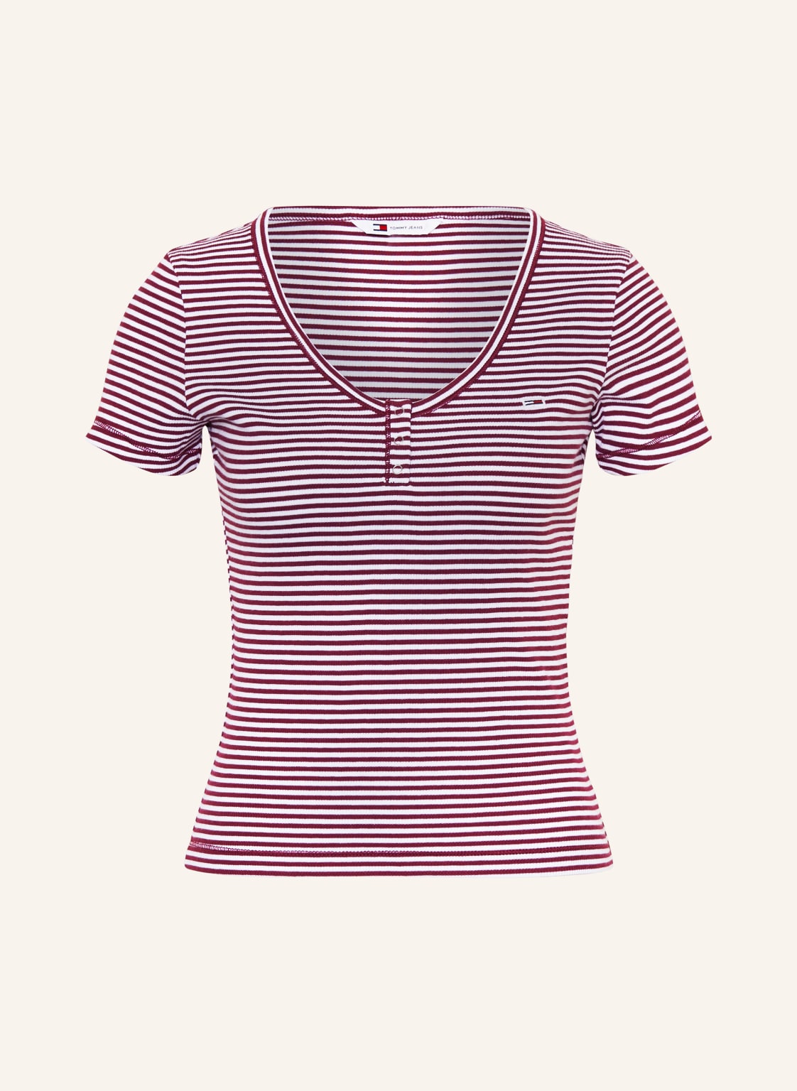 Tommy Jeans Henley-Shirt rot Tommy Jeans Henley-Shirt rot von Tommy Jeans
