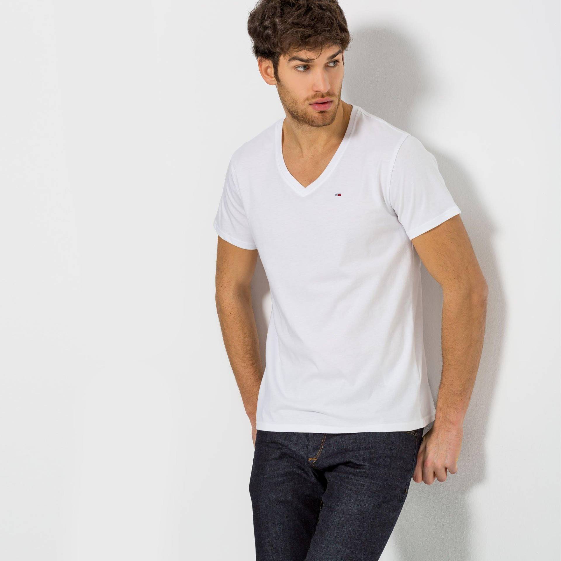 Tommy Jeans - T-Shirt, Modern Fit, kurzarm, für Herren, Weiss, Größe L von Tommy Jeans