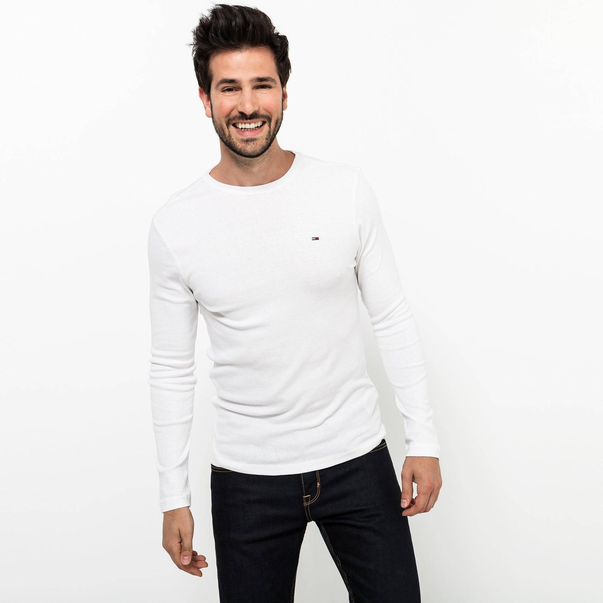 Tommy Jeans - T-Shirt, Modern Fit, langarm, für Herren, Weiss, Größe S von Tommy Jeans