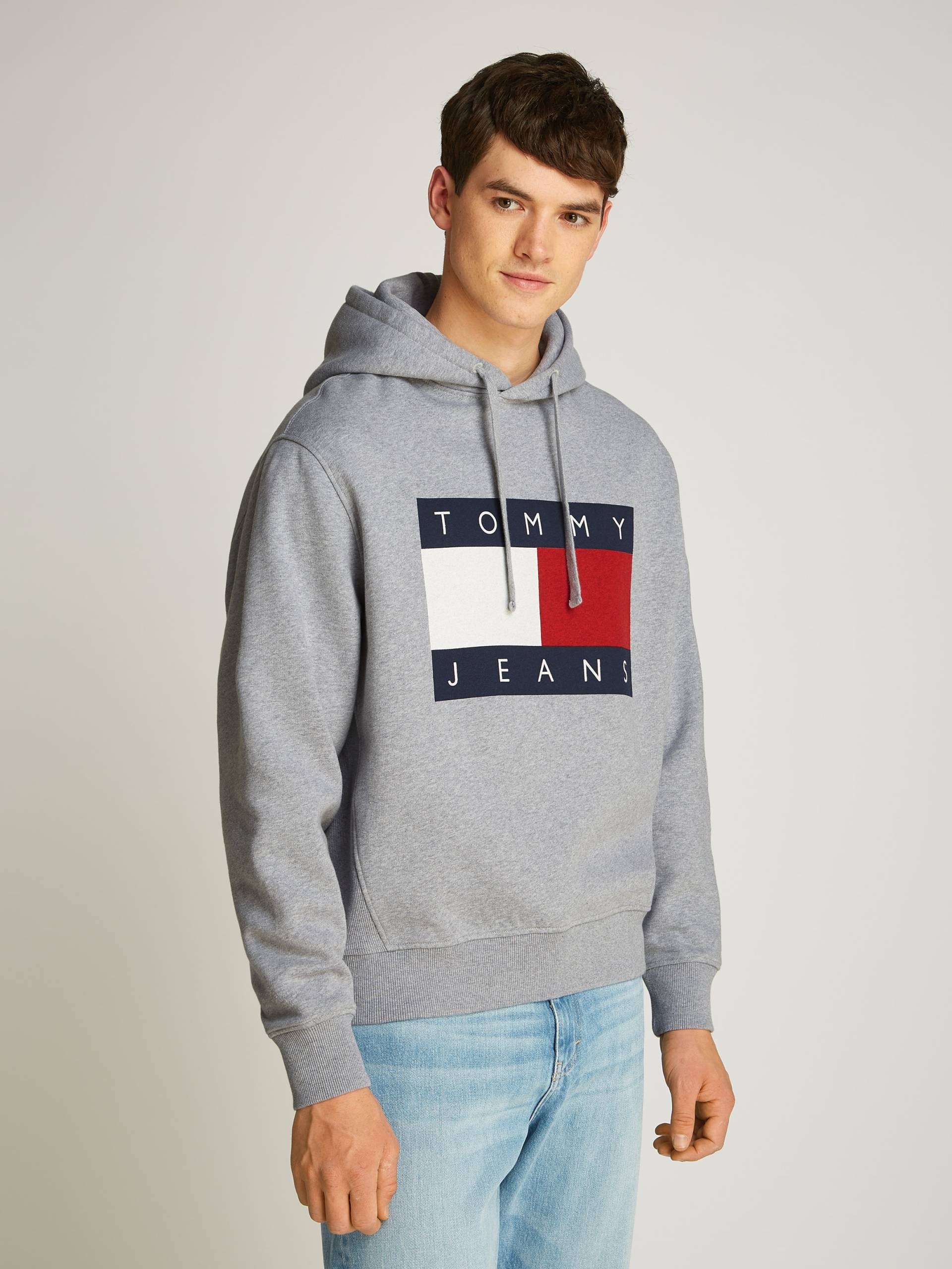 Tommy Jeans Hoodie »TJM MELANGE FLAG HOODIE«, mit grossem Logo von Tommy Jeans