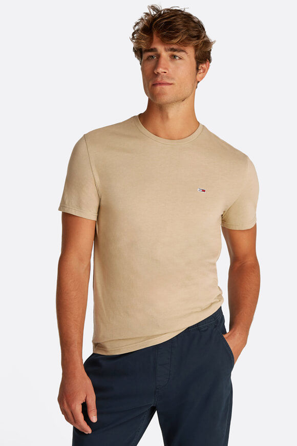 Tommy Jeans Jaspe T-Shirt | Relic Tan Heather | Herren  | L von Tommy Jeans