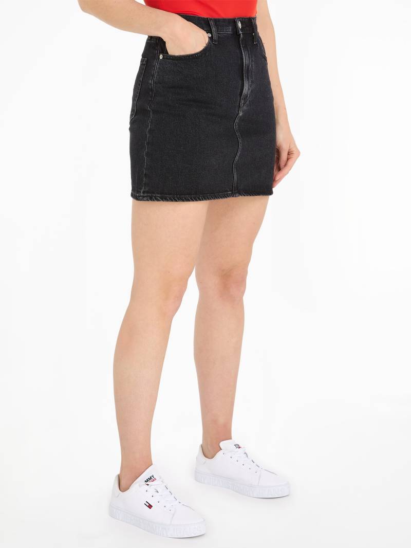 Tommy Jeans Jeansrock »MOM UH SKIRT CG4181«, Webrock mit Logostickerei von Tommy Jeans