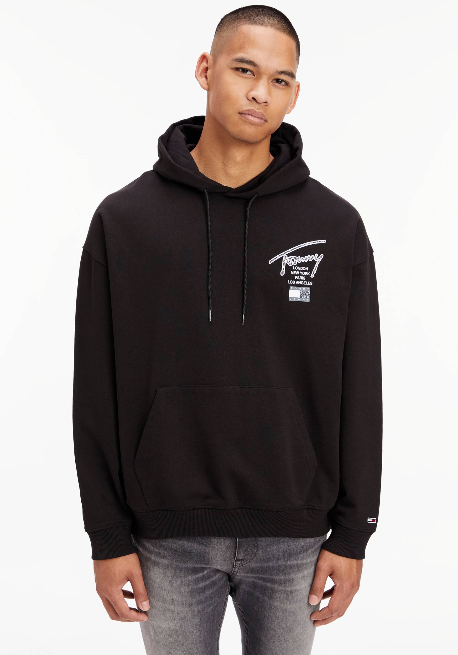 Tommy Jeans Kapuzensweatshirt »TJM OVZ AOP BACK HOODIE«, mit Logodruck auf dem Rücken von Tommy Jeans