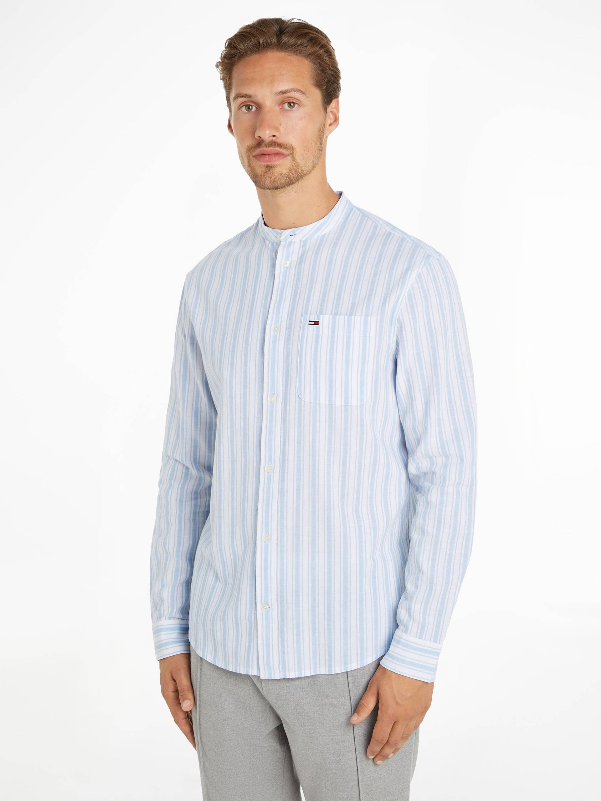 Tommy Jeans Langarmhemd »TJM MAO STRIPE LINEN BLEND SHIRT« von Tommy Jeans