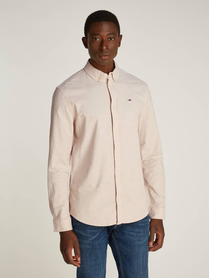 Tommy Jeans Langarmhemd »TJM Slim Stretch Oxford Shirt«, mit Flaglabel auf der Brust von Tommy Jeans