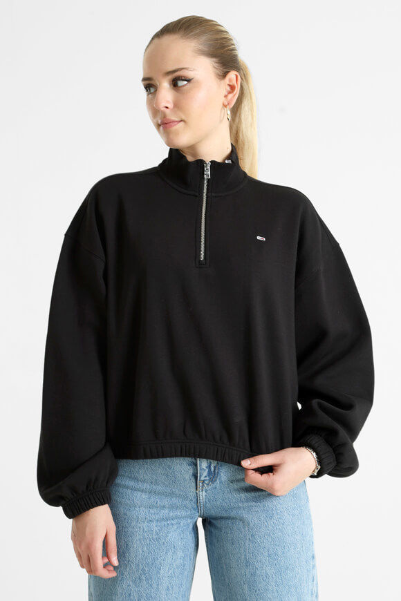 Tommy Jeans Oversize Sweatshirt | Black | Damen  | L von Tommy Jeans