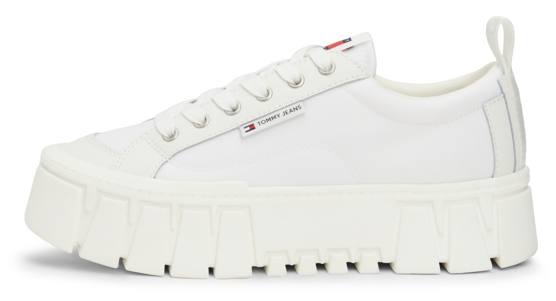 Tommy Jeans Plateausneaker »TJW VULC FLATFORM LC MIX MEDIA«, Freizeitschuh, Halbschuh, Schnürschuh mit derber Sohle von Tommy Jeans