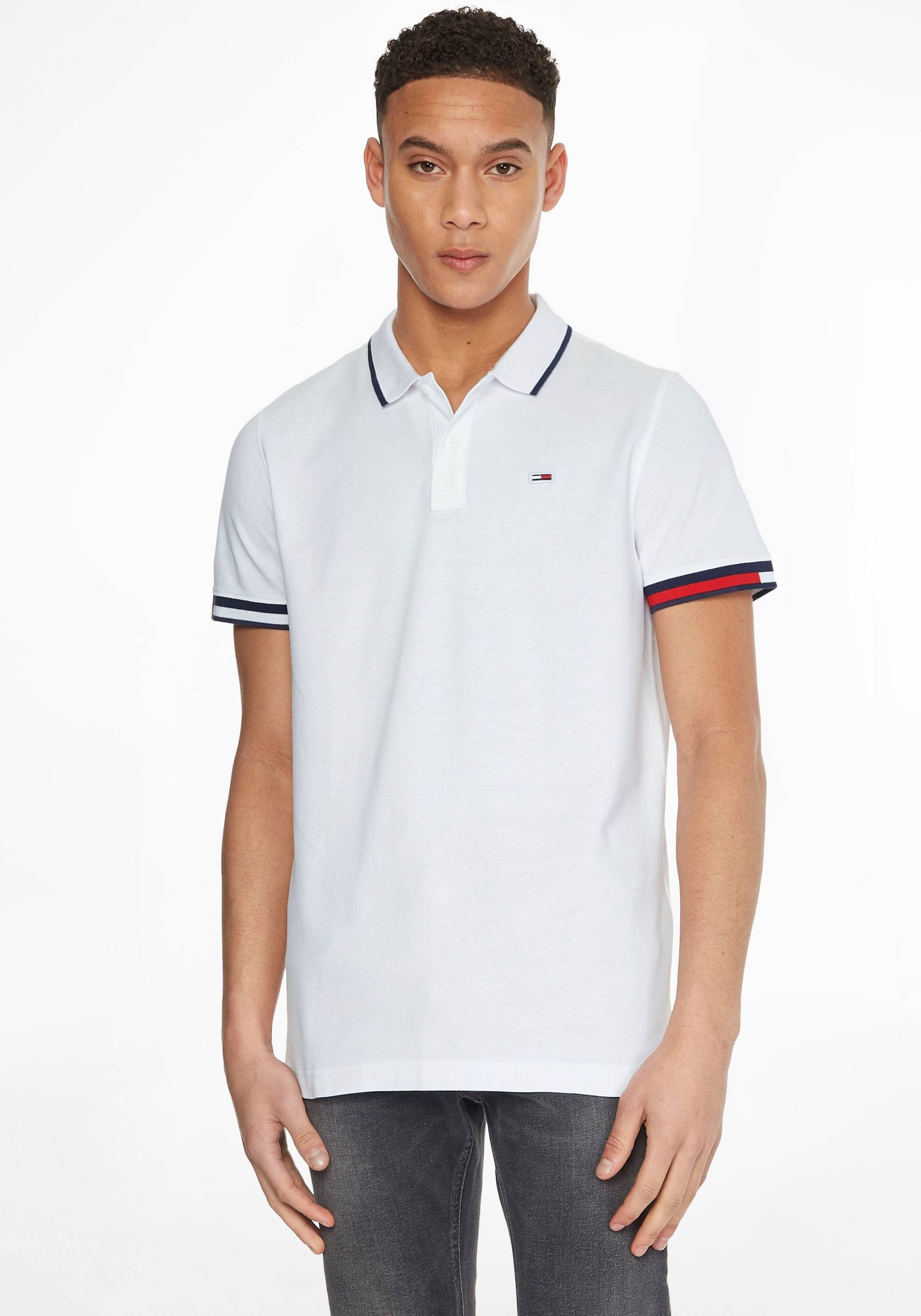 Tommy Jeans Poloshirt »TJM REG FLAG CUFFS POLO«, mit Polokragen von Tommy Jeans