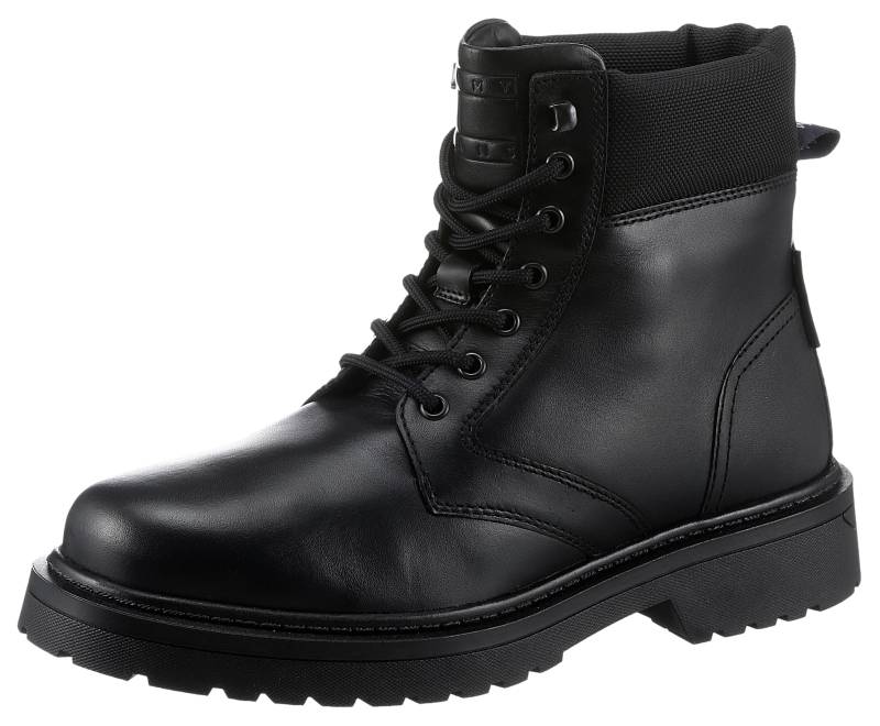 Tommy Jeans Schnürboots »TJM LACE UP BOOT«, Blockabsatz, Schnürstiefelette mit wattiertem Schaftrand von Tommy Jeans