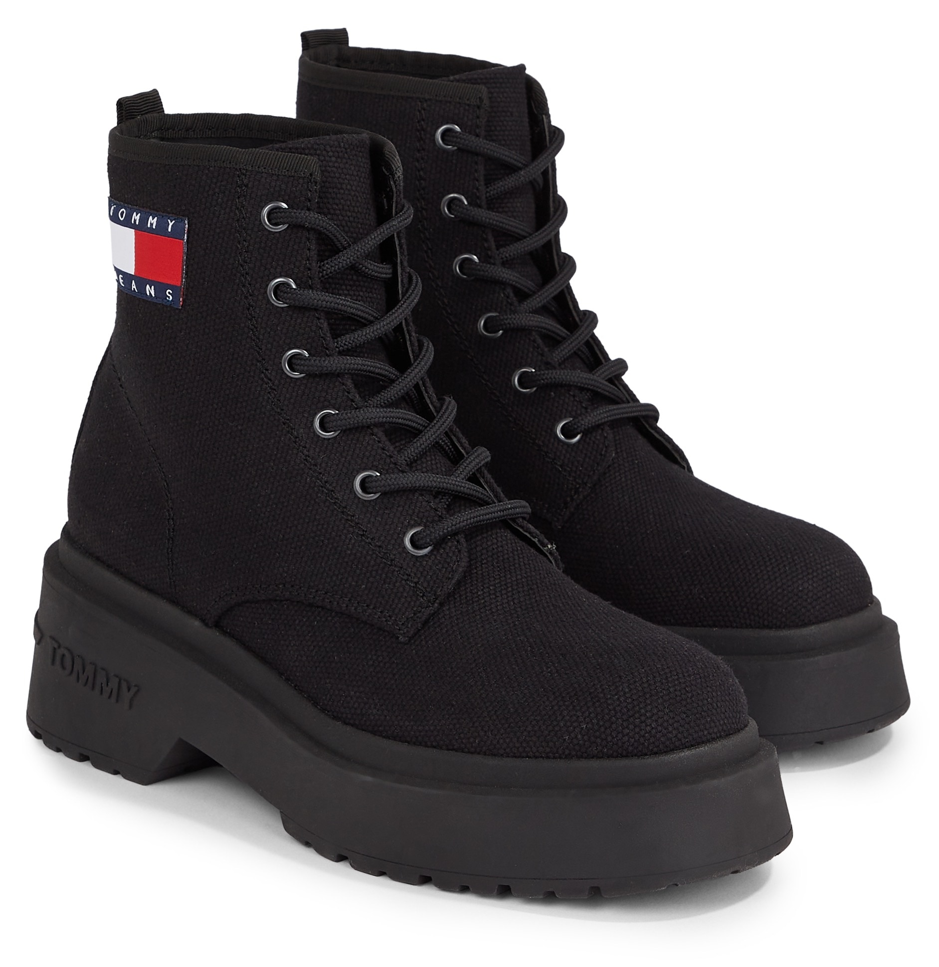 Tommy Jeans Schnürboots »TJW LACE UP FESTIVAL BOOT«, Blockabsatz, Schnürschuh, Stiefelette mit derber Absatzgestaltung von Tommy Jeans