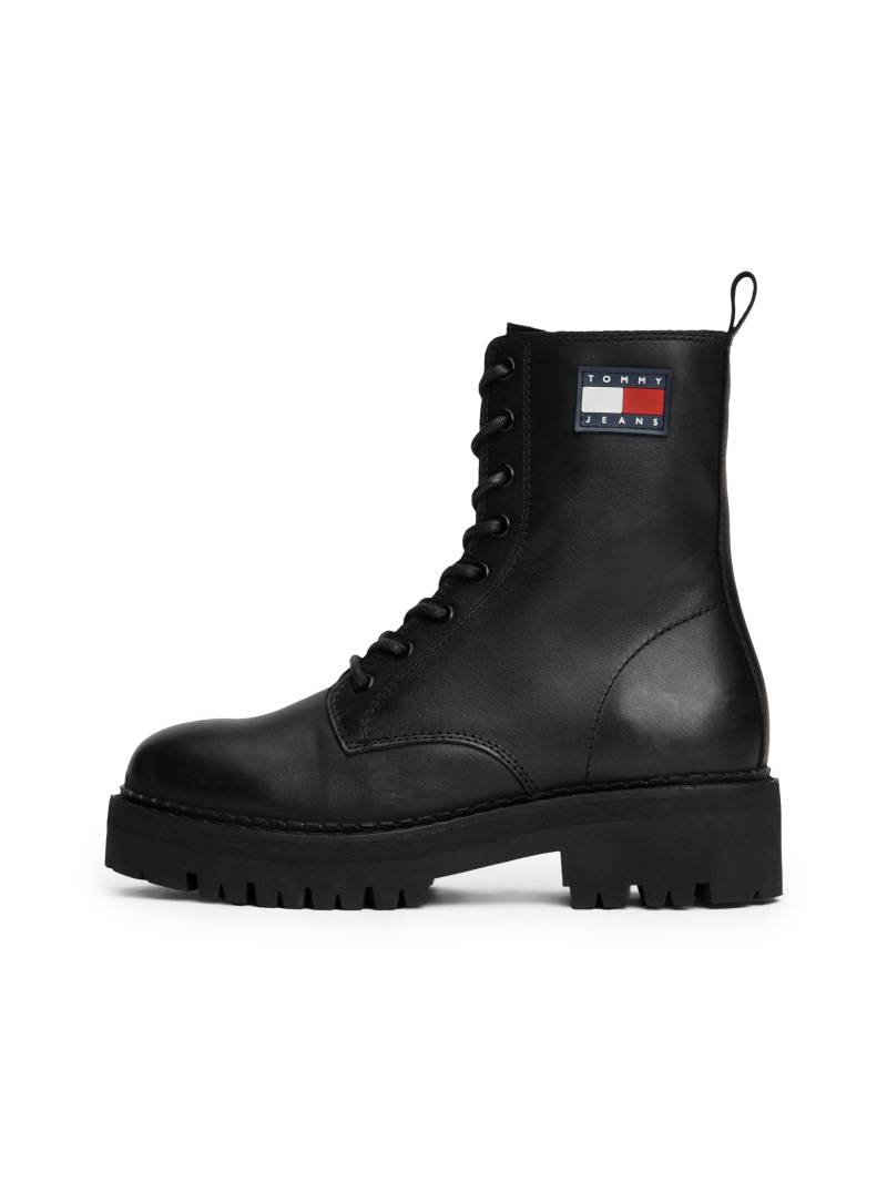 Tommy Jeans Schnürboots »TJW URBAN LACE UP BOOT«, Blockabsatz, Schnürstiefelette, Chunky Boots, seitliche Logoflagge von Tommy Jeans