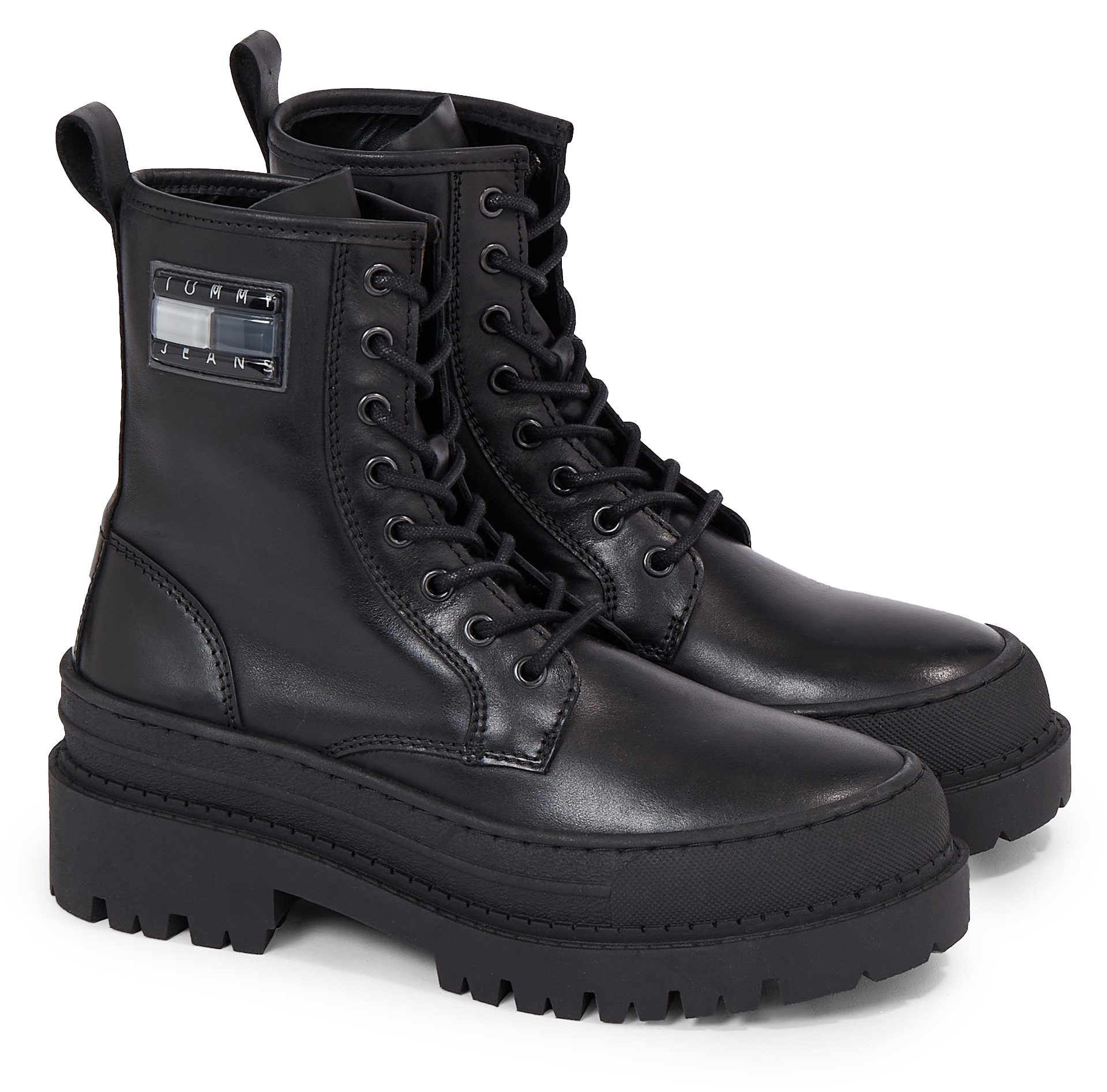 Tommy Jeans Schnürstiefelette »TJW FOXING LACE UP LEATHER BOOT«, mit derber Profilsohle von Tommy Jeans