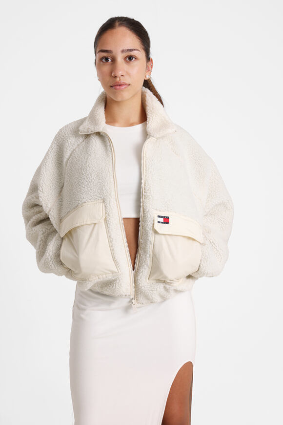 Tommy Jeans Sherpa Jacke | Ancient White | Damen  | M von Tommy Jeans