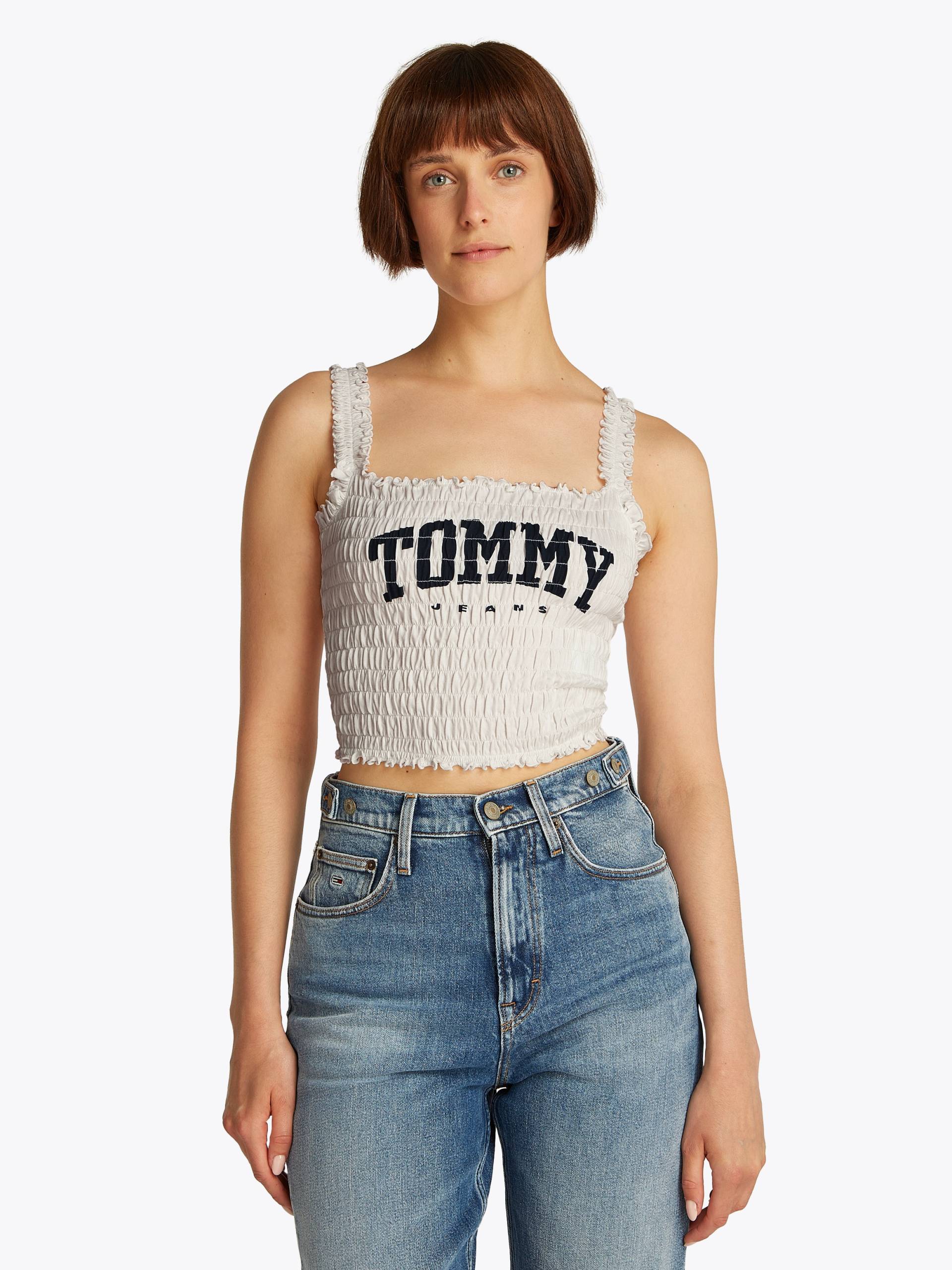 Tommy Jeans Smoktop »TJW SMOCK VARSITY BRALETTE«, in Smok-Optik Tommy Jeans Smoktop »TJW SMOCK VARSITY BRALETTE«, in Smok-Optik von Tommy Jeans