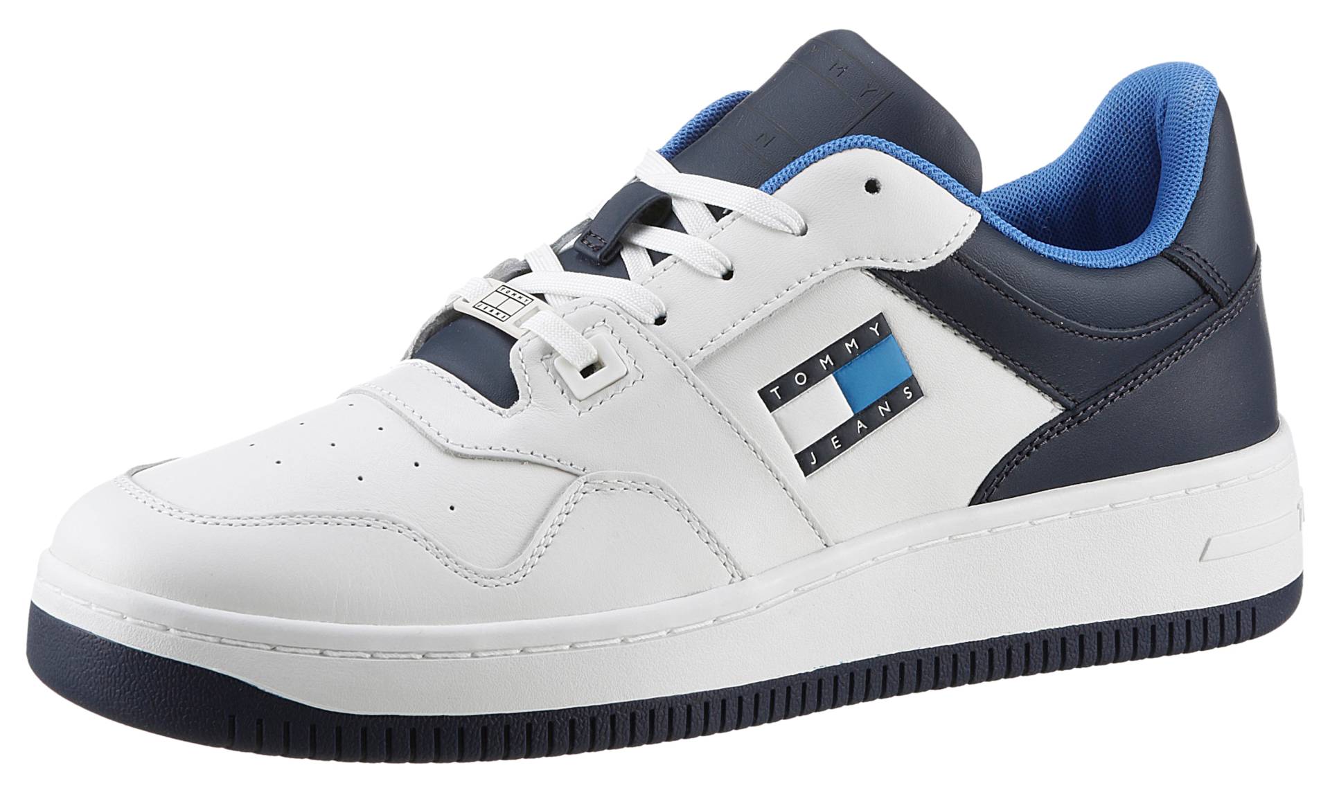 Tommy Jeans Sneaker »TJM BASKET LEATHER«, Freizeitschuh, Halbschuh, Schnürschuh mit kontrastfarbenen Details von Tommy Jeans