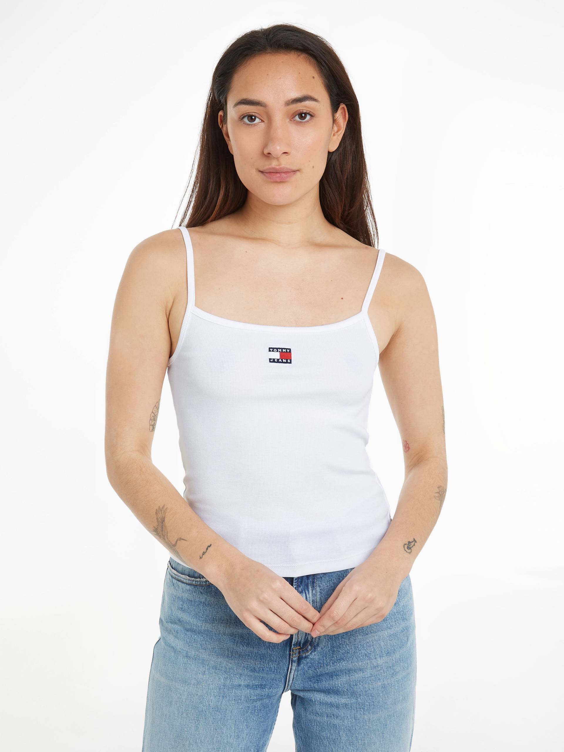 Tommy Jeans Spaghettitop »TJW BADGE RIB STRAP TOP«, in modischer Rippoptik von Tommy Jeans