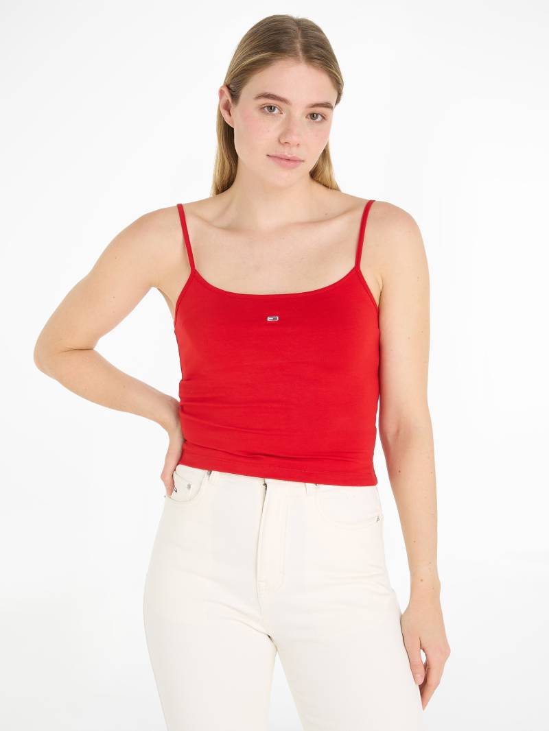 Tommy Jeans Spaghettitop »Crop Essential Strap Tank Top, kurz«, mit verstellbaren Spaghettiträgern Marken Logo von Tommy Jeans