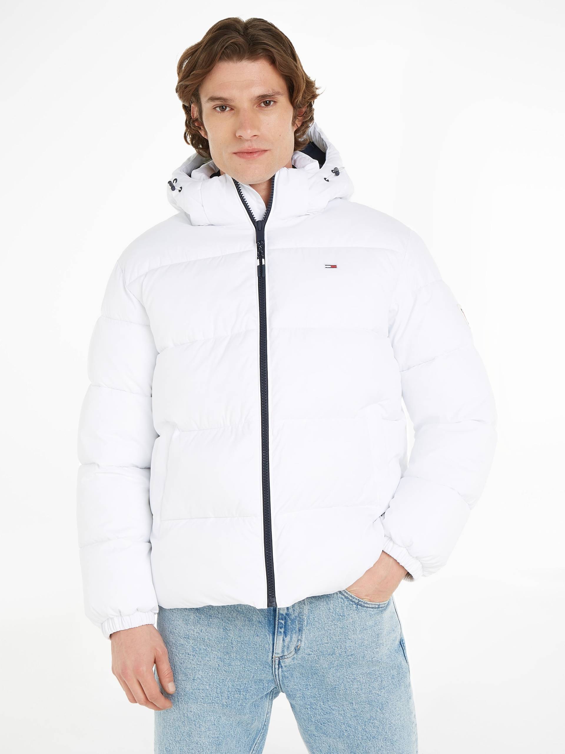 Tommy Jeans Steppjacke »TJM ESSENTIAL PUFFER JACKET«, mit Kapuze, mit Logoschriftzug in der Kapuze von Tommy Jeans