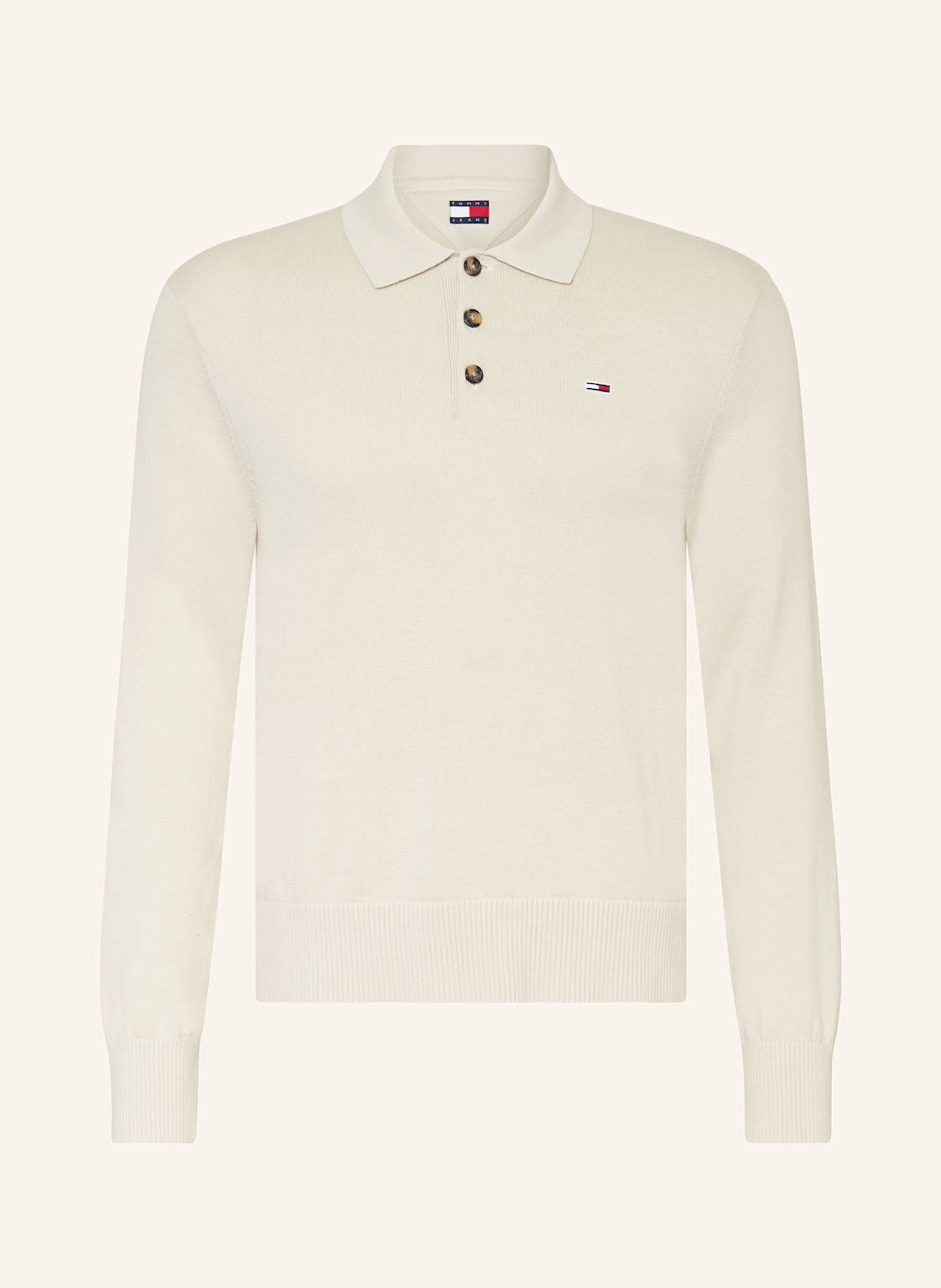 Tommy Jeans Strick-Poloshirt beige von Tommy Jeans