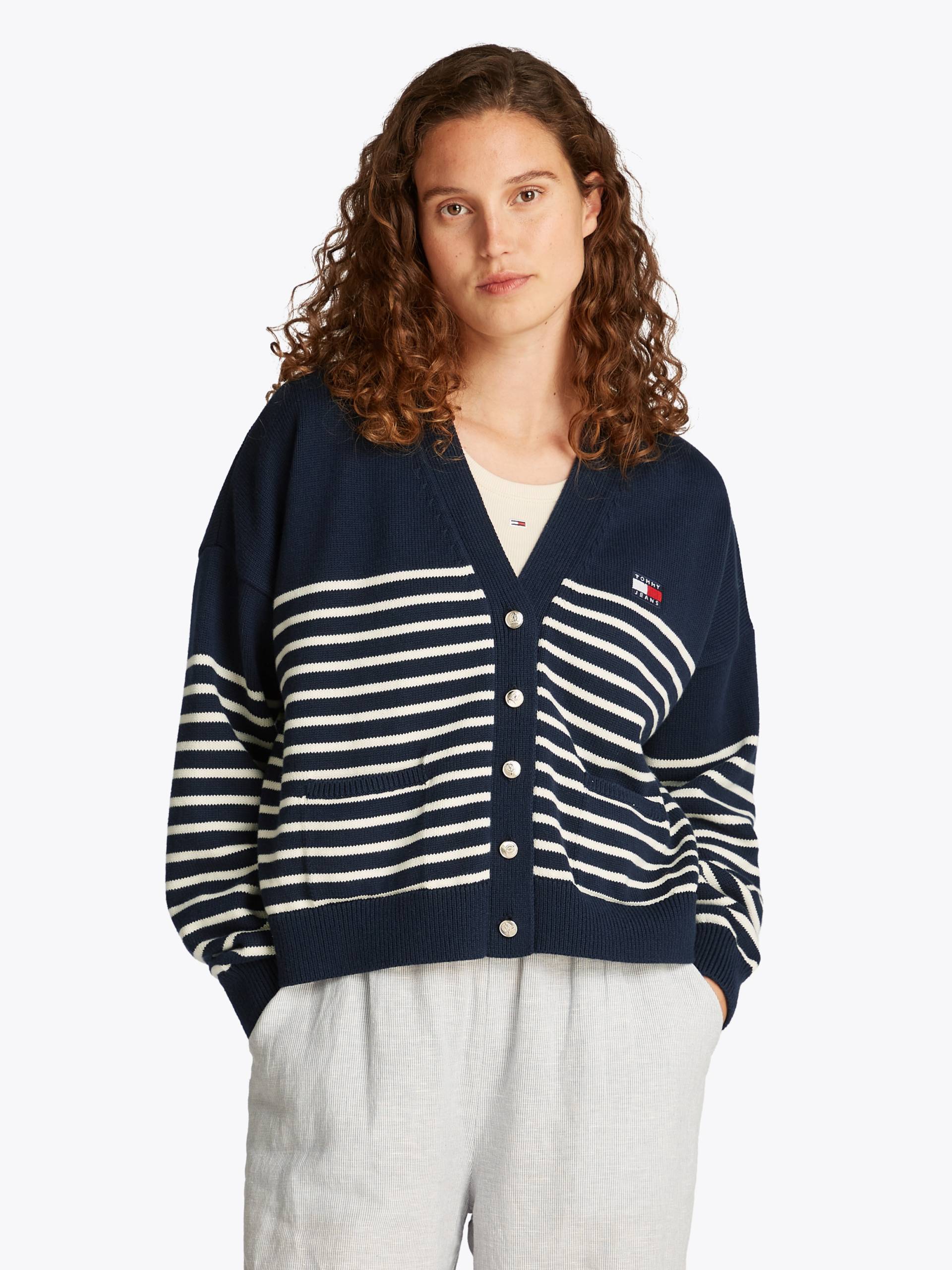 Tommy Jeans Strickjacke »TJW CABLE CARDIGAN«, mit Streifenmuster, Taschen von Tommy Jeans