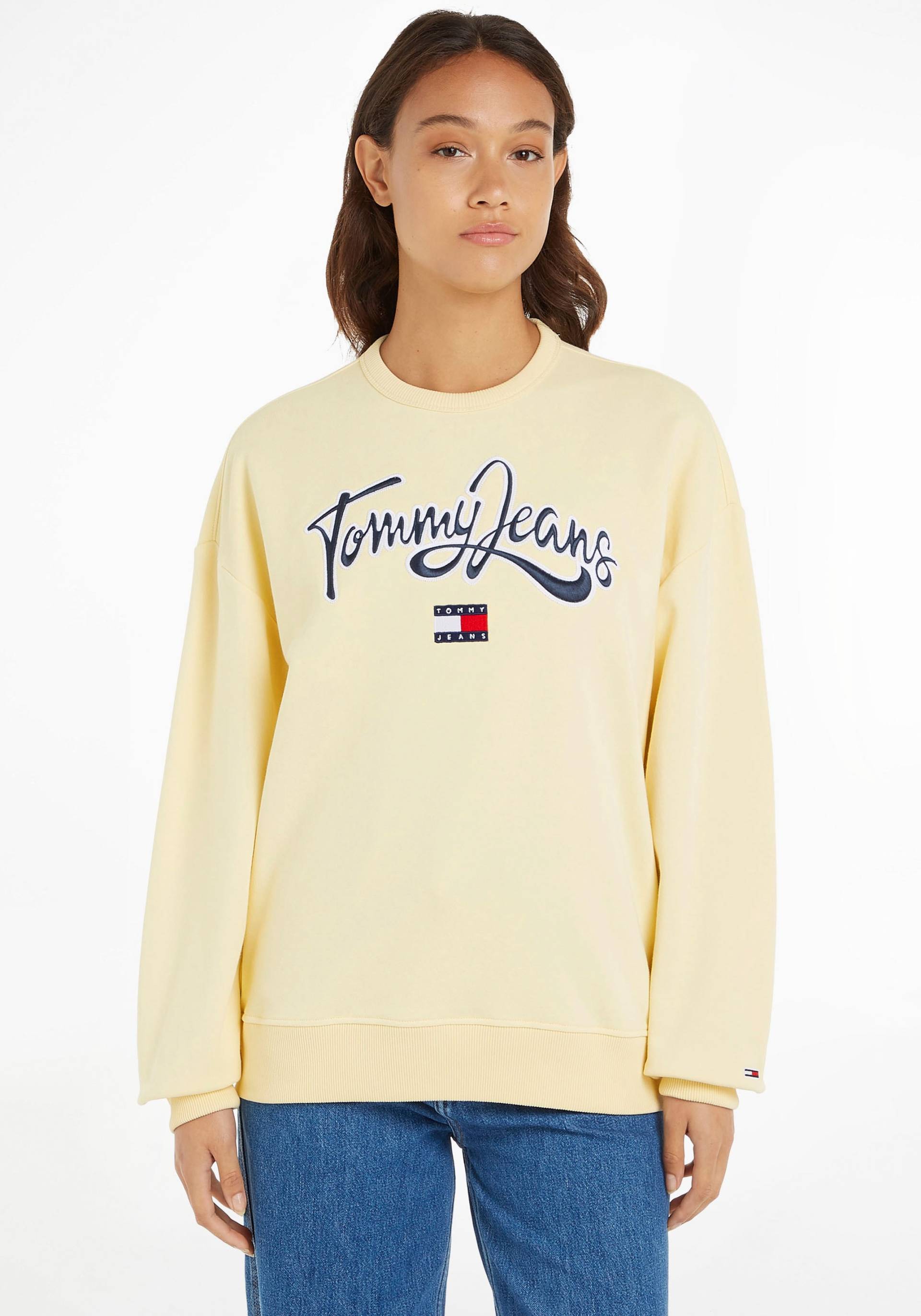 Tommy Jeans Sweatshirt »TJW RLX POP TJ CREW«, mit grosser Logostickerei von Tommy Jeans