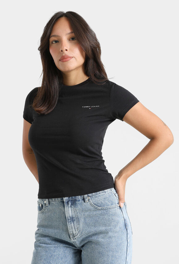 Tommy Jeans T-Shirt | Black | Damen  | M von Tommy Jeans