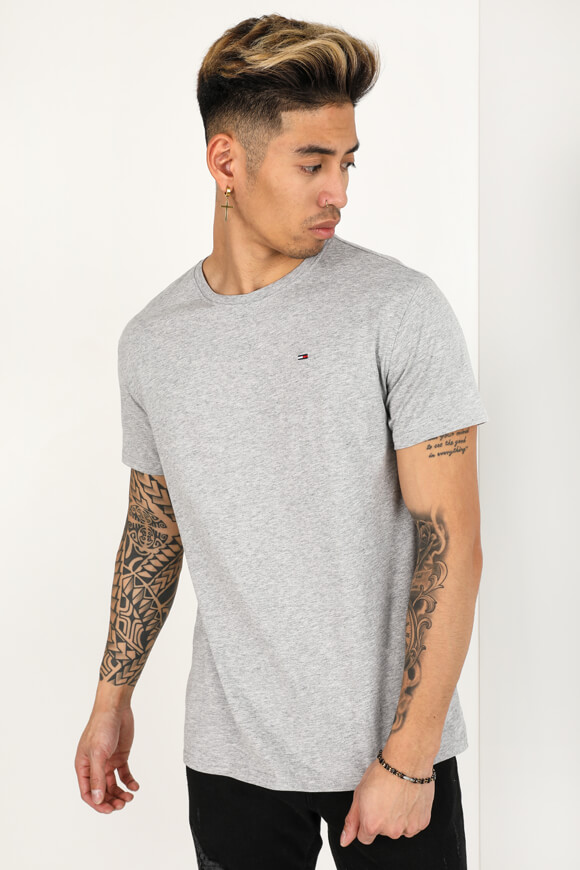 Tommy Jeans T-Shirt | Light Grey Heather | Herren  | M von Tommy Jeans