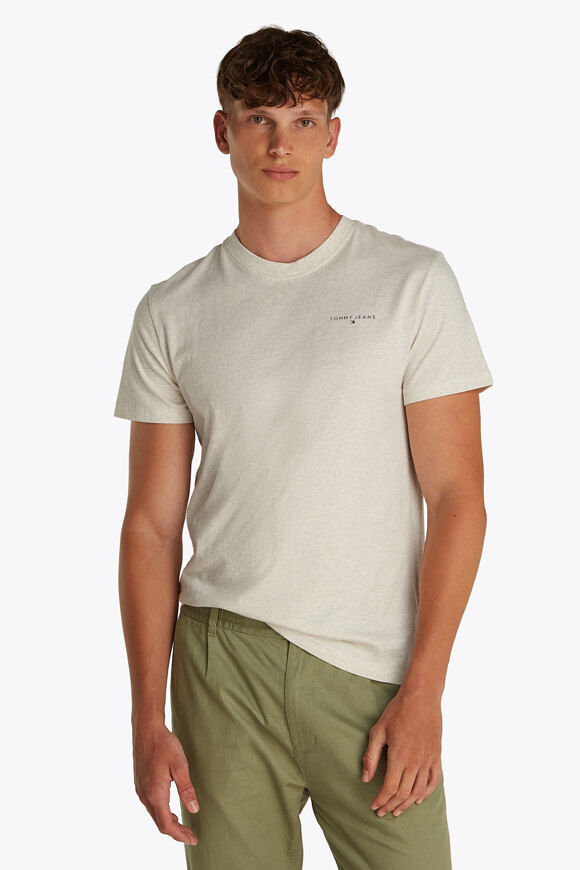 Tommy Jeans T-Shirt | Oat Marl Heather | Herren  | L von Tommy Jeans