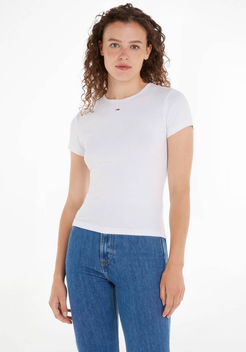 Tommy Jeans T-Shirt »TJW BBY ESSENTIAL RIB SS«, mit Tommy Jeans Logo-Flag von Tommy Jeans